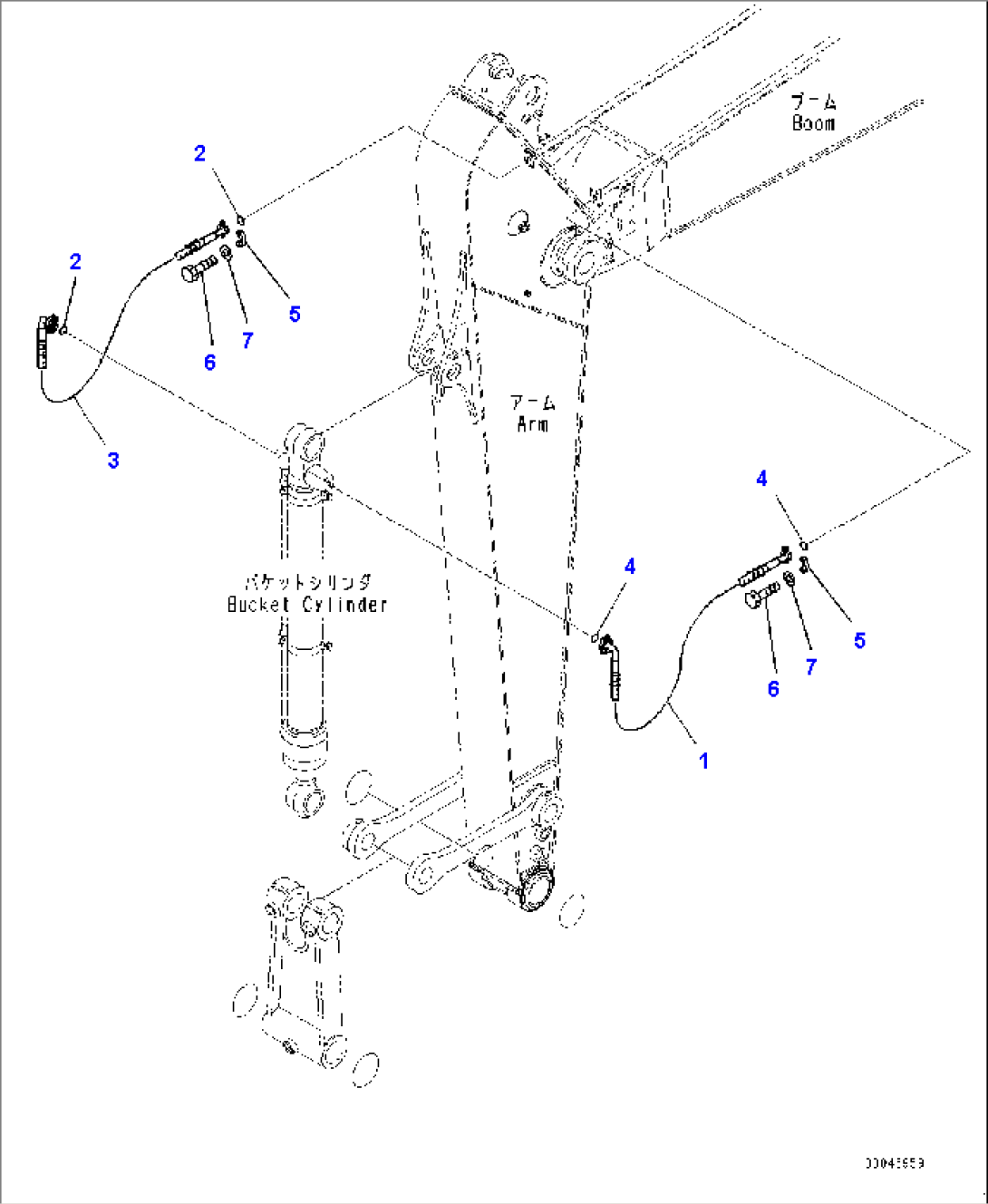 Arm, 3.0m, 100 Hours Greasing Type, 1 ATT, Bucket Link