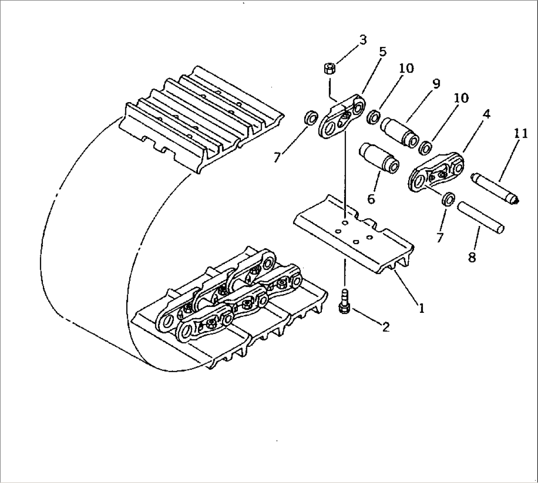 TRACK SHOE (MASTER PIN TYPE) (SEMI-DOUBLE GROUSER)