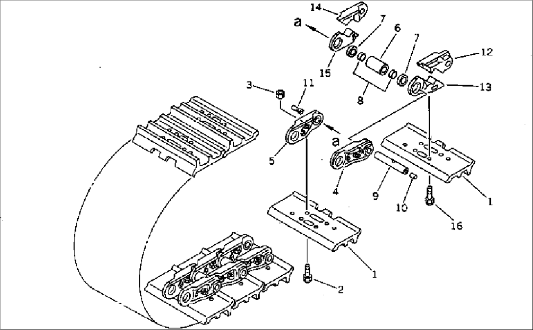 TRACK SHOE (LUBRICATE TYPE) (SEMI-DOUBLE GROUSER WITH HOLE)