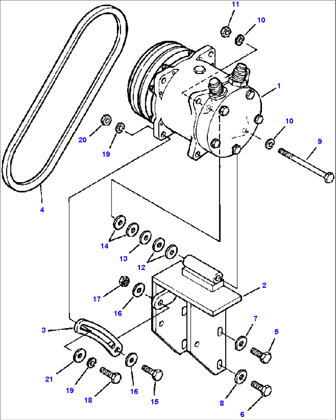 FIG NO. 5531A AIR CONDITIONER REFRIGERANT COMPRESSOR MOUNTING MACHINES S/N 5040 AND UP