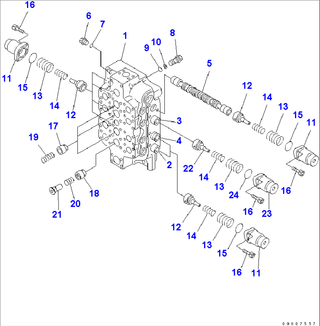 MAIN VALVE (1/6) (4-SPOOL) (NO.2)(#20027-)