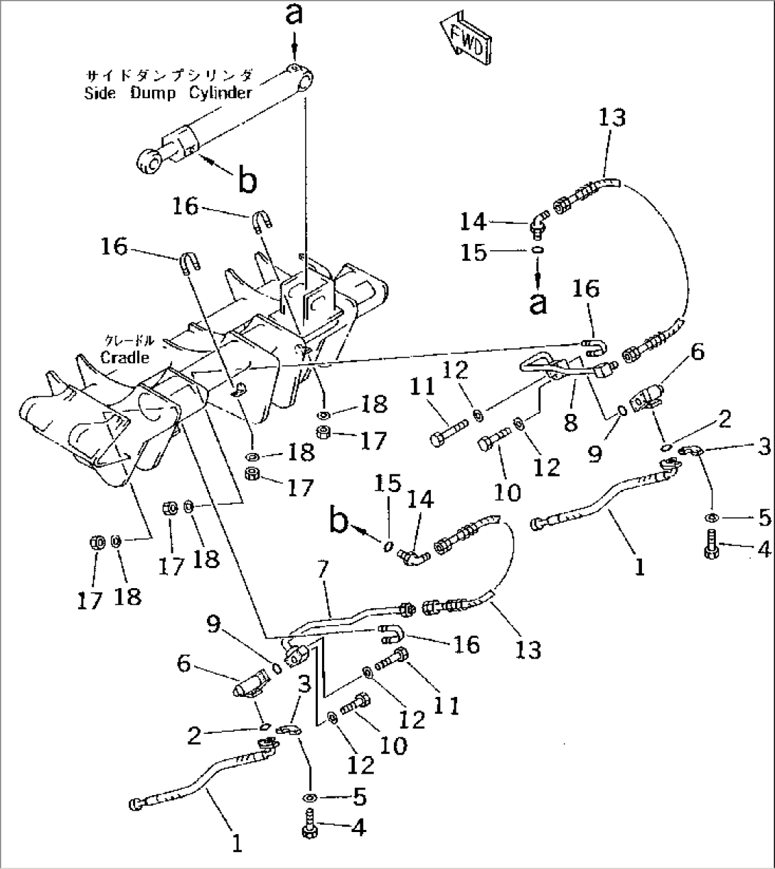 SIDE DUMP BUCKET (2/2) (HYDRAULIC PIPING) (SNOW REMOVING SPEC.)(#60001-)