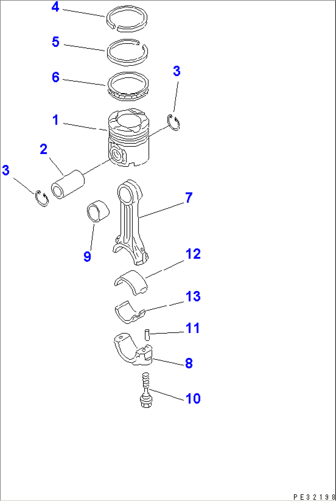 PISTON AND CONNECTING ROD(#21811-)