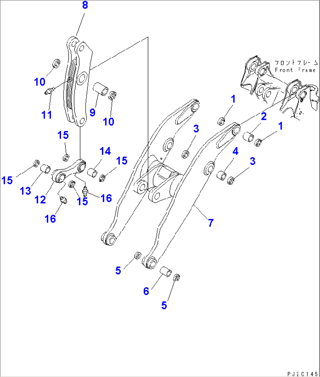 LIFT ARM AND BELLCRANK (WITH MDP MONITOR) (FOR STONE HANDLING)(#50001-50392)