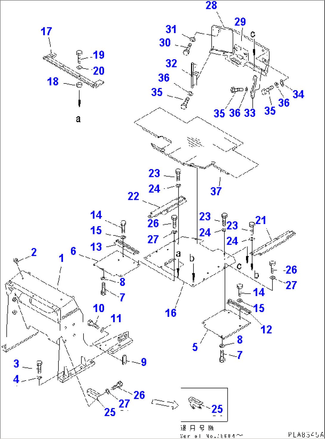 LOADER FRAME AND FLOOR PLATE (WITH STEEL CAB)