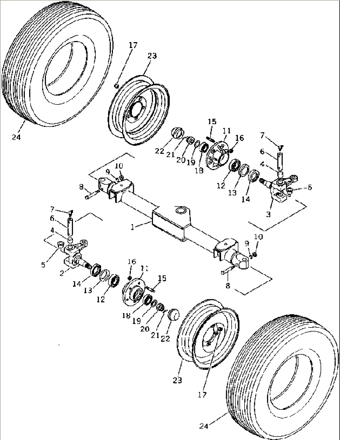 FRONT AXLE AND WHEELS