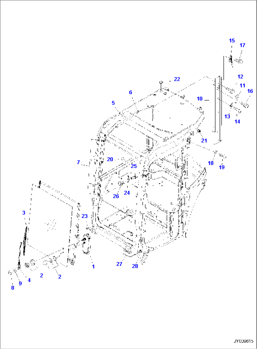 CAB, 1-ATTACHMENT, OPEN LOCK AND DOOR CATCH