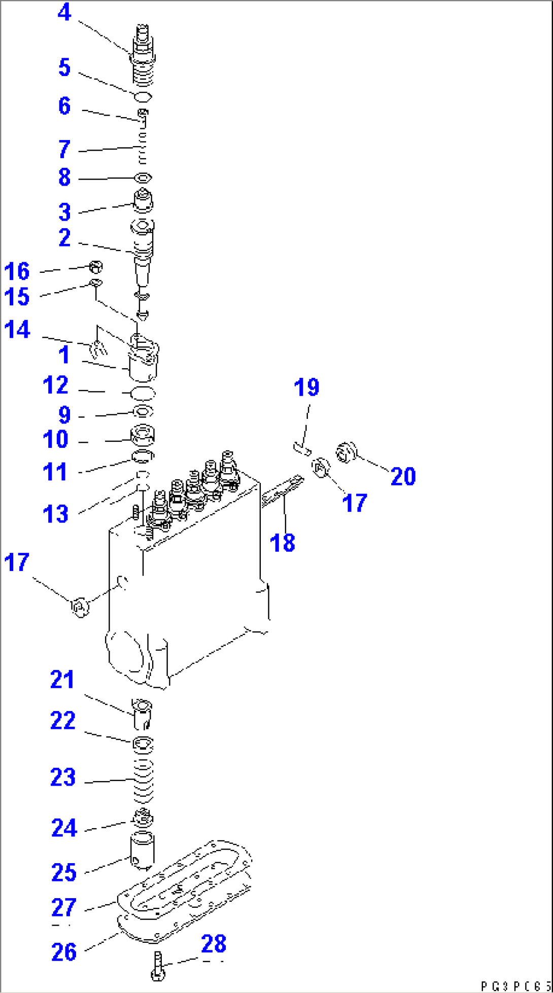 FUEL INJECTION PUMP (PUMP) (2/2) (INNER PARTS)(#19211-)