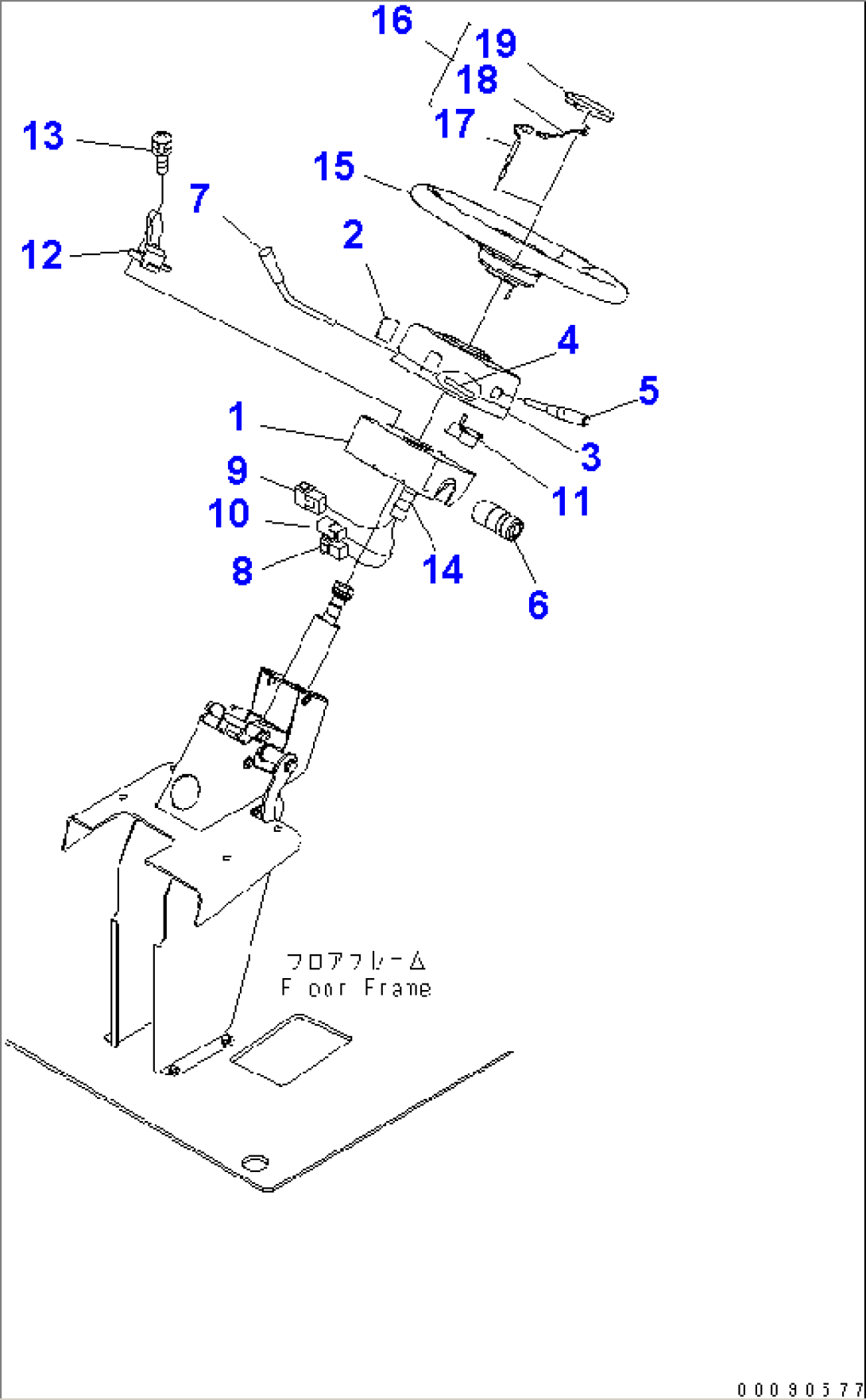 FLOOR (COLUMN SWITCH AND STEERING WHEEL)(#15001-)