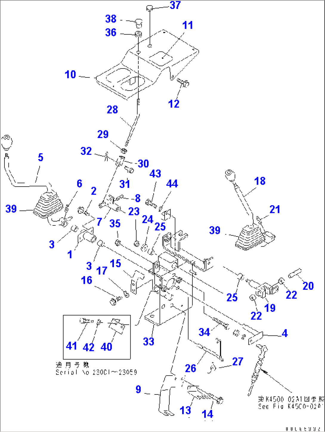 WORK EQUIPMENT CONTROL (LEVER) (FOR FRONT ATTACHMENT)