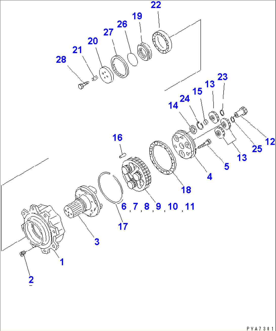 SWING MOTOR (INNER PARTS) (1/3) (FOR ROTARY ARM)