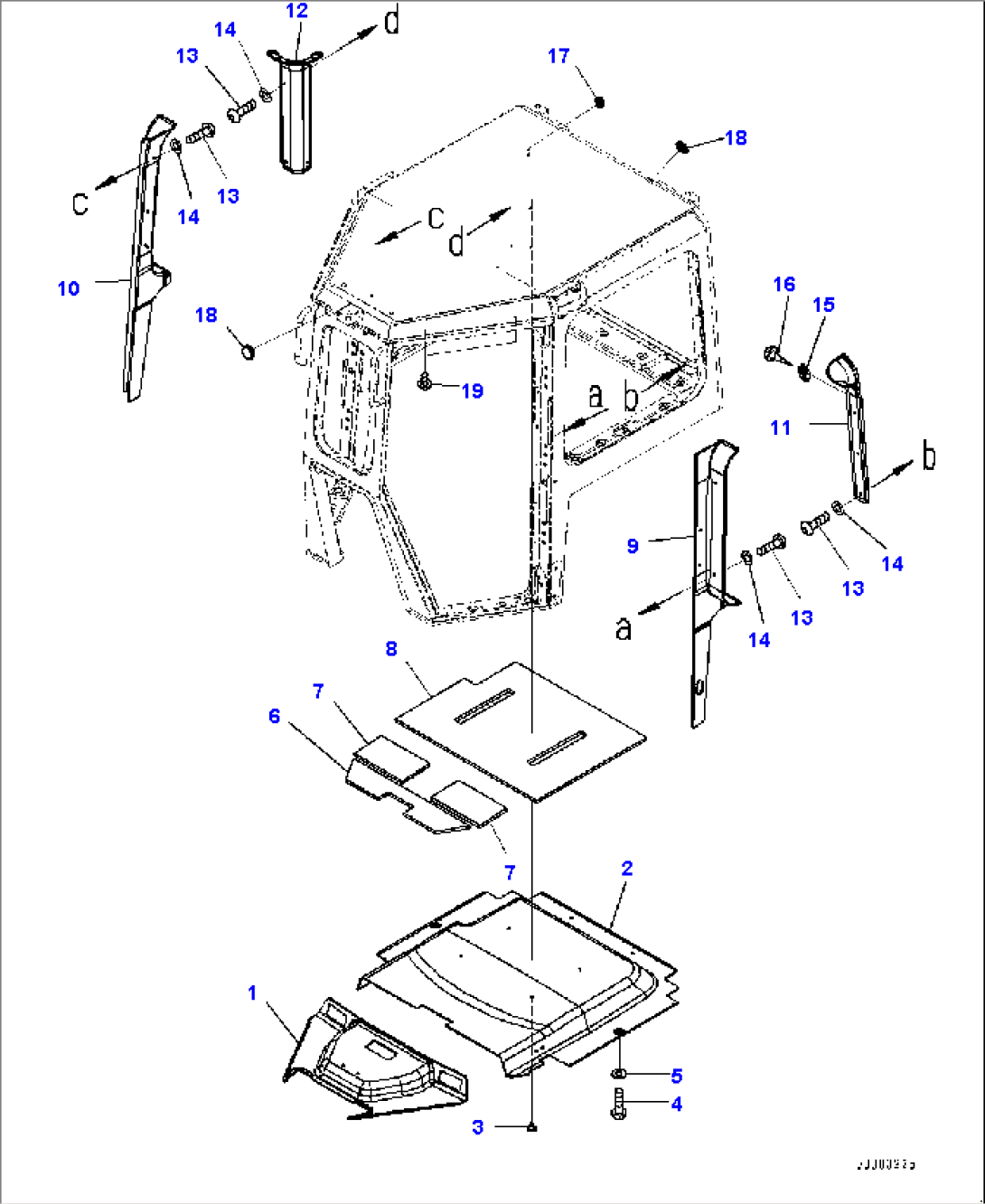 Cab, Floor Frame Inside Cover (#20003-)