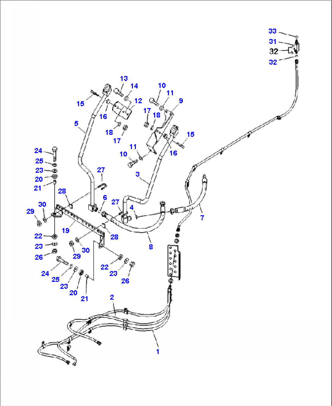 H4200-14A0 HYDRAULIC PIPING PPC PIPING AND MOUNTING (3-SPOOL VALVE)