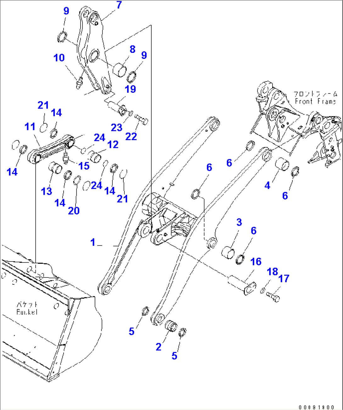 LIFT ARM AND BELL CRANK (FOR LOAD METER¤ SINTERING BUSH AND AUTO GREASE)(#90146-)