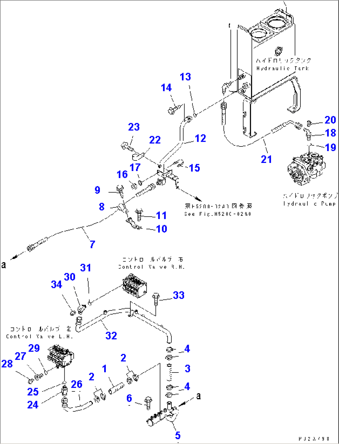 HYDRAULIC PIPING (RETURN LINE)(#50001-51000)