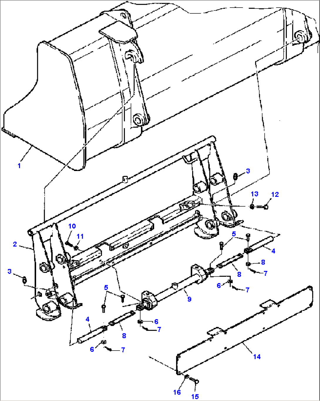 FIG. H7040-01A0 BUCKET - QUICK HYDRAULIC COUPLING