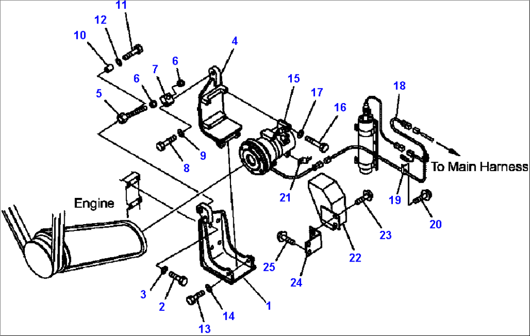 FIG. K0710-11A0 AIR CONDITIONER - AIR COMPRESSOR AND RELATED PARTS