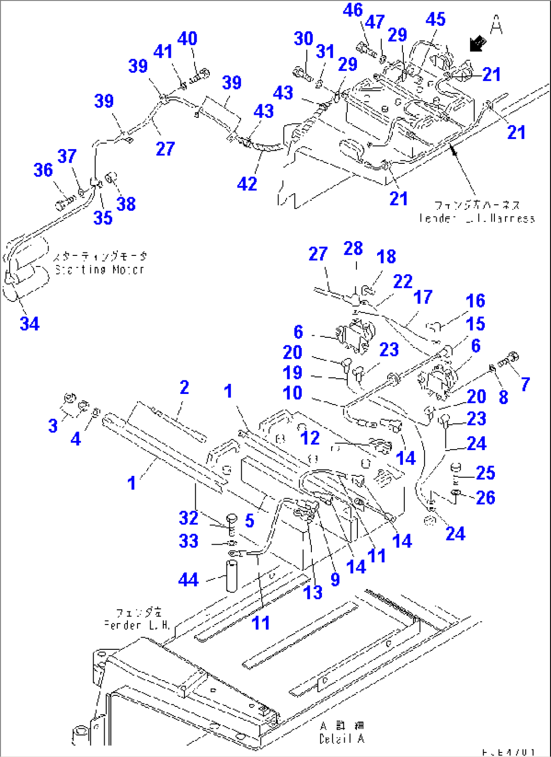 BATTERY HOLDER AND STARTING HARNESS (COLD WEATHER (B) SPEC.)