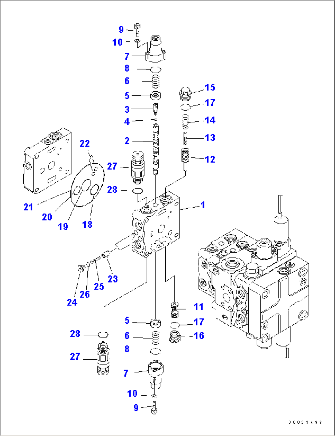 CONTROL VALVE (4-SPOOL) (6/12) (FOR STRAIGHT TILT)