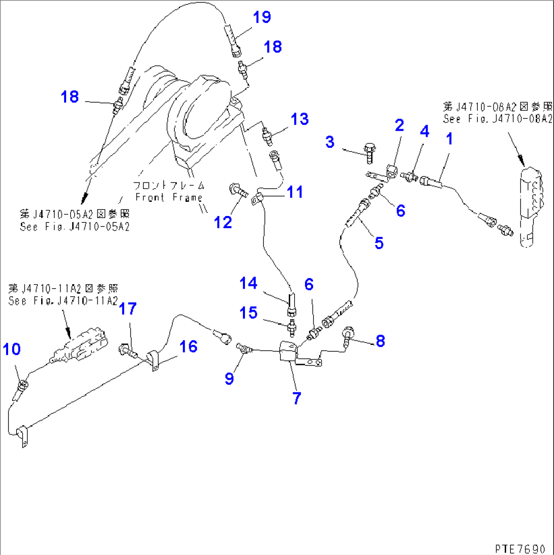 REMOTE GREASE (FRONT FRAME CENTER LINE) (WITH AUTO GREASE SYSTEM)