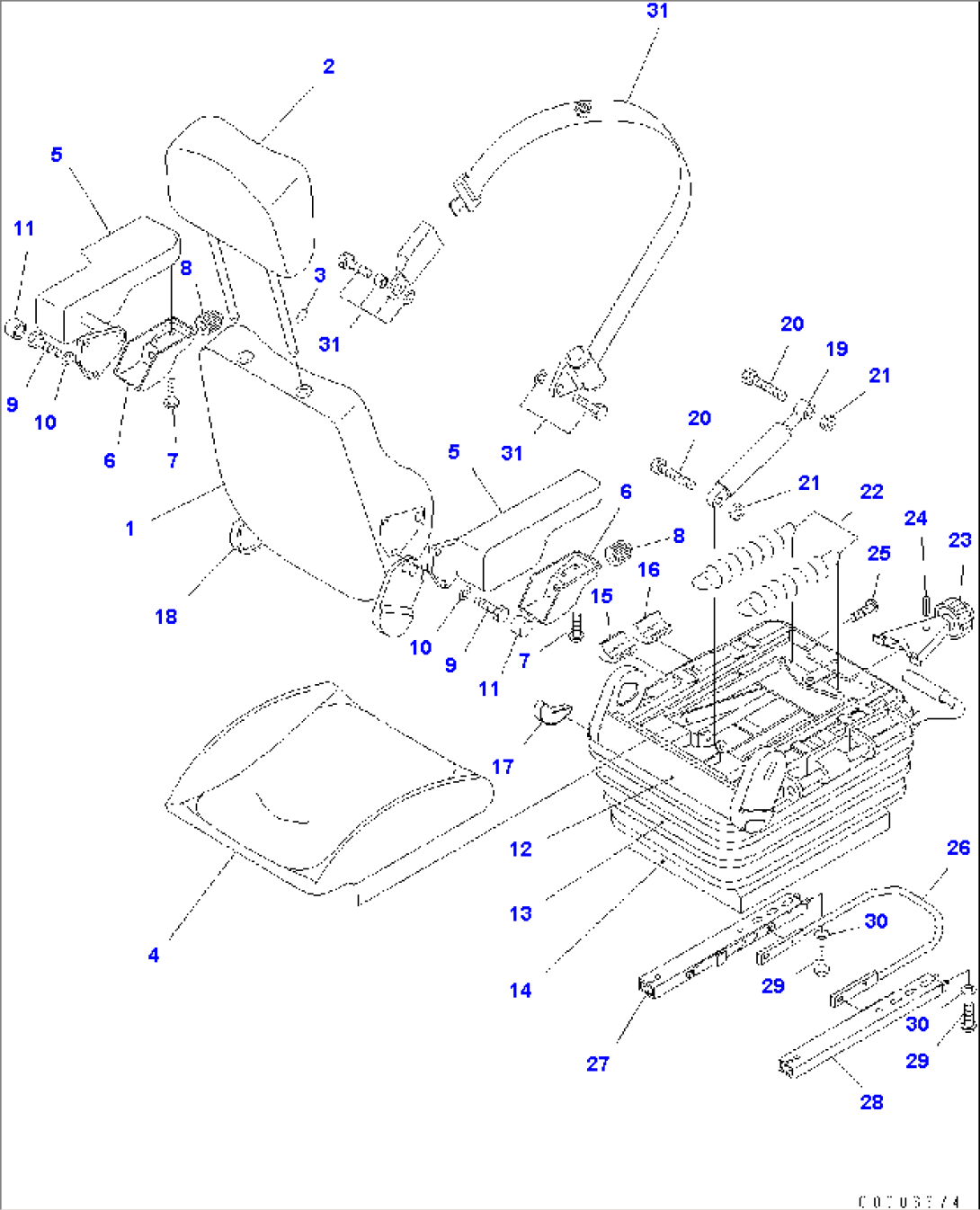 OPERATOR´S SEAT (STD) (INNER PARTS)