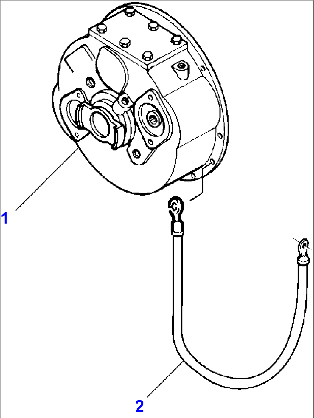 FIG. E0120-01A0 GROUND CABLE - TORQUE CONVERTER TO FRAME