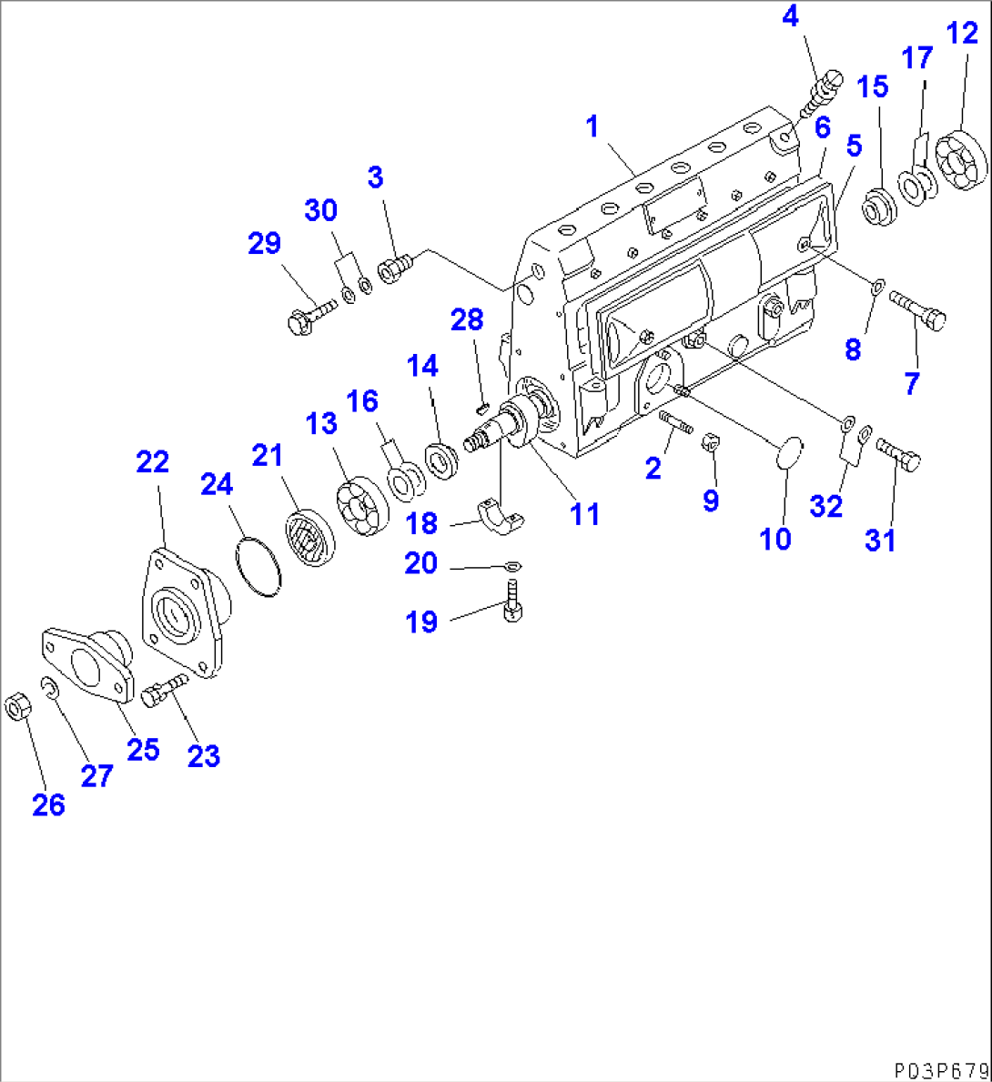 FUEL INJECTION PUMP (PUMP) (1/2) (WITH AIR COMPRESSOR TYPE)