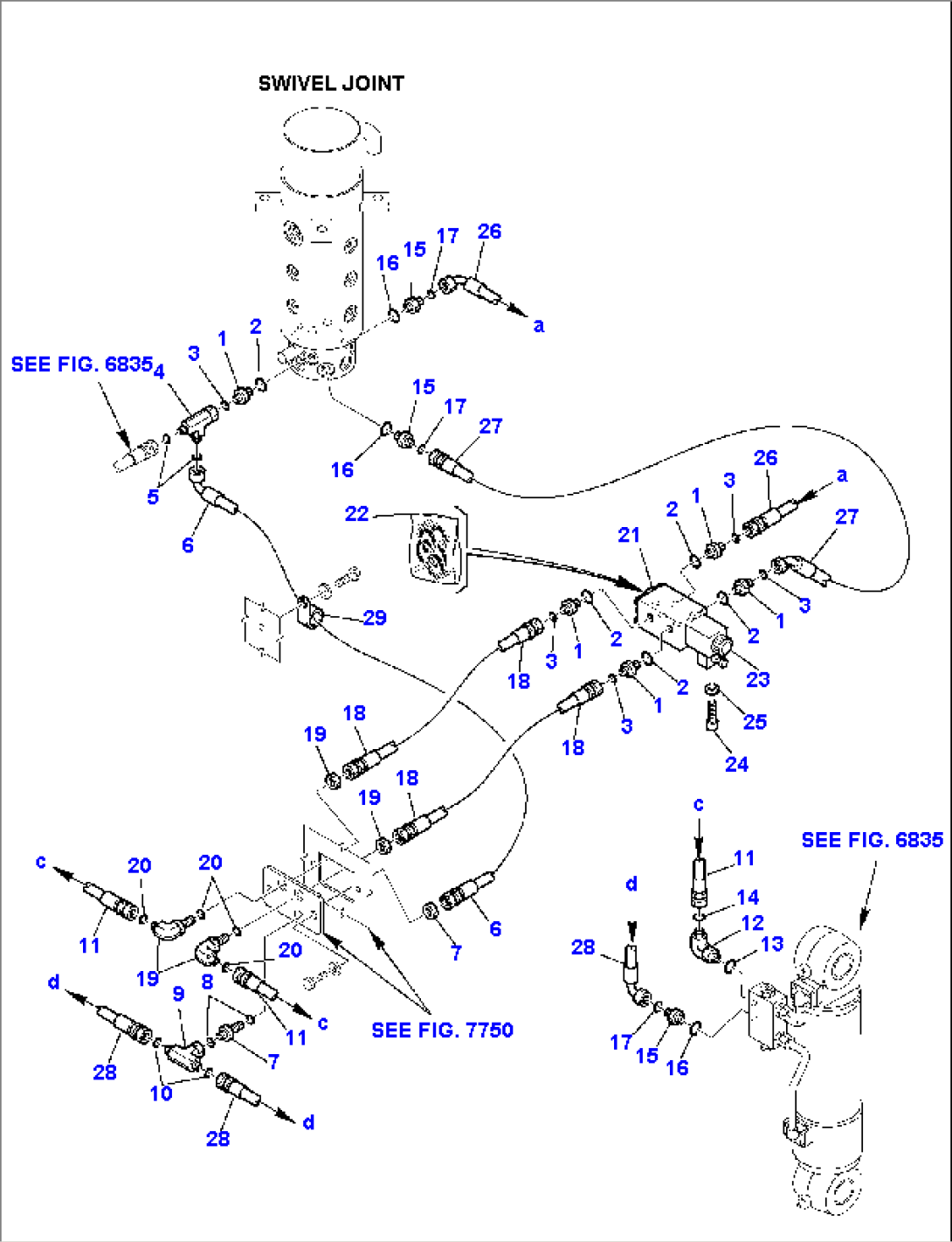 HYDRAULIC PIPING (FRONT AND REAR OUTRIGGER) (1/2)