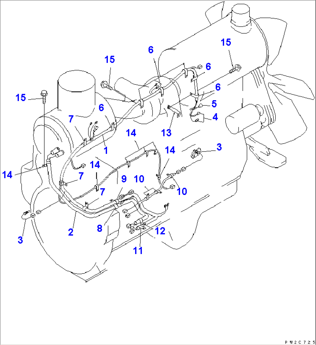 REAR HARNESS (ENGINE LINE)(#52001-)
