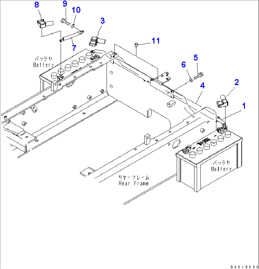 REAR HARNESS (3/4) (BATTERY CABLE) (FOR EXCEPT JAPAN)