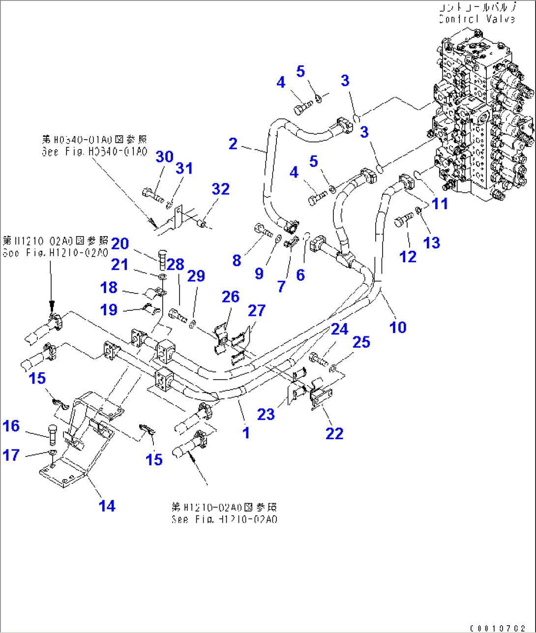 BOOM PIPING (1/2) (FOR ANTI-DROP VALVE)