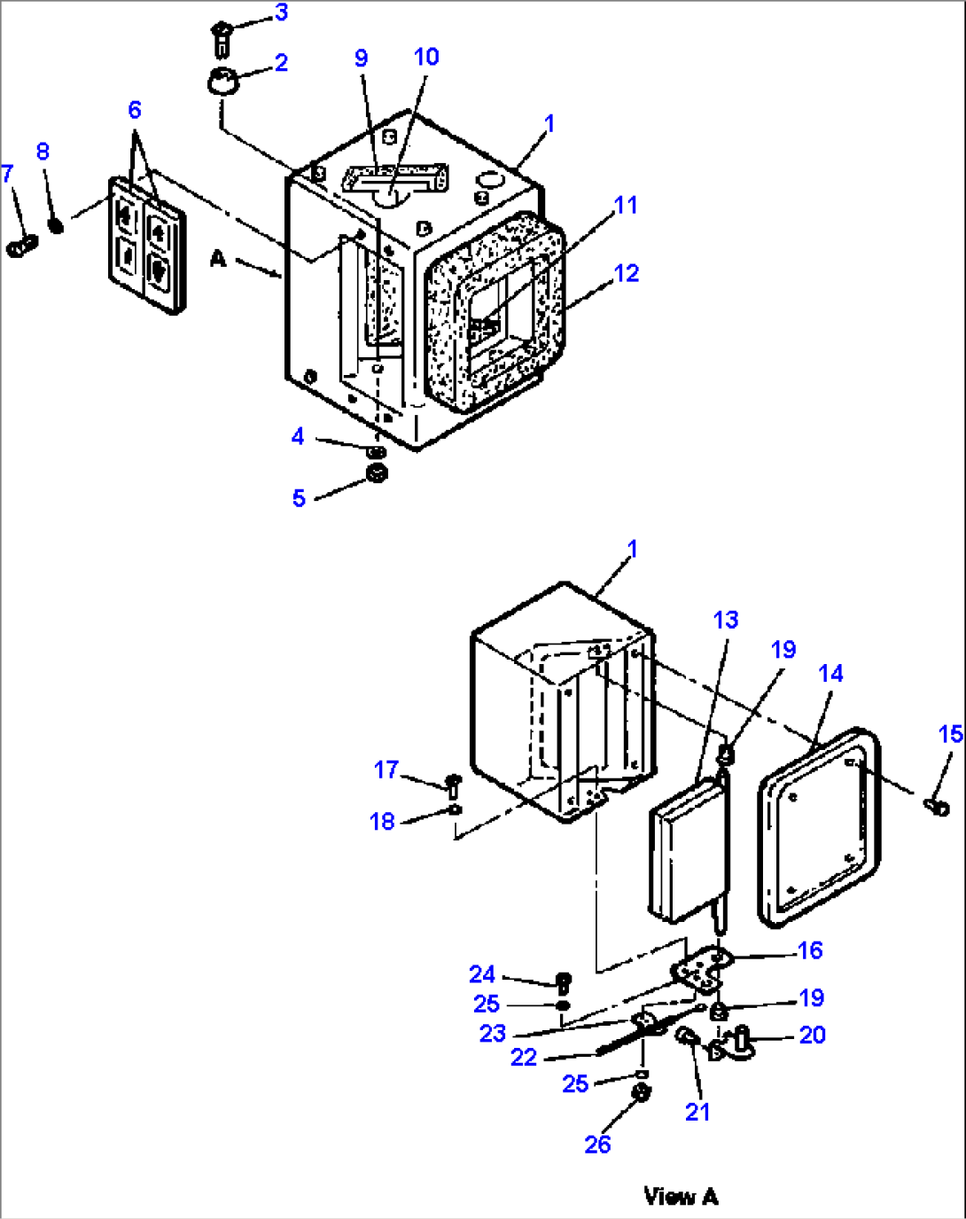 AIR CONDITIONER - S/N 5001 THRU 5085 FILTER BOX ASSEMBLY