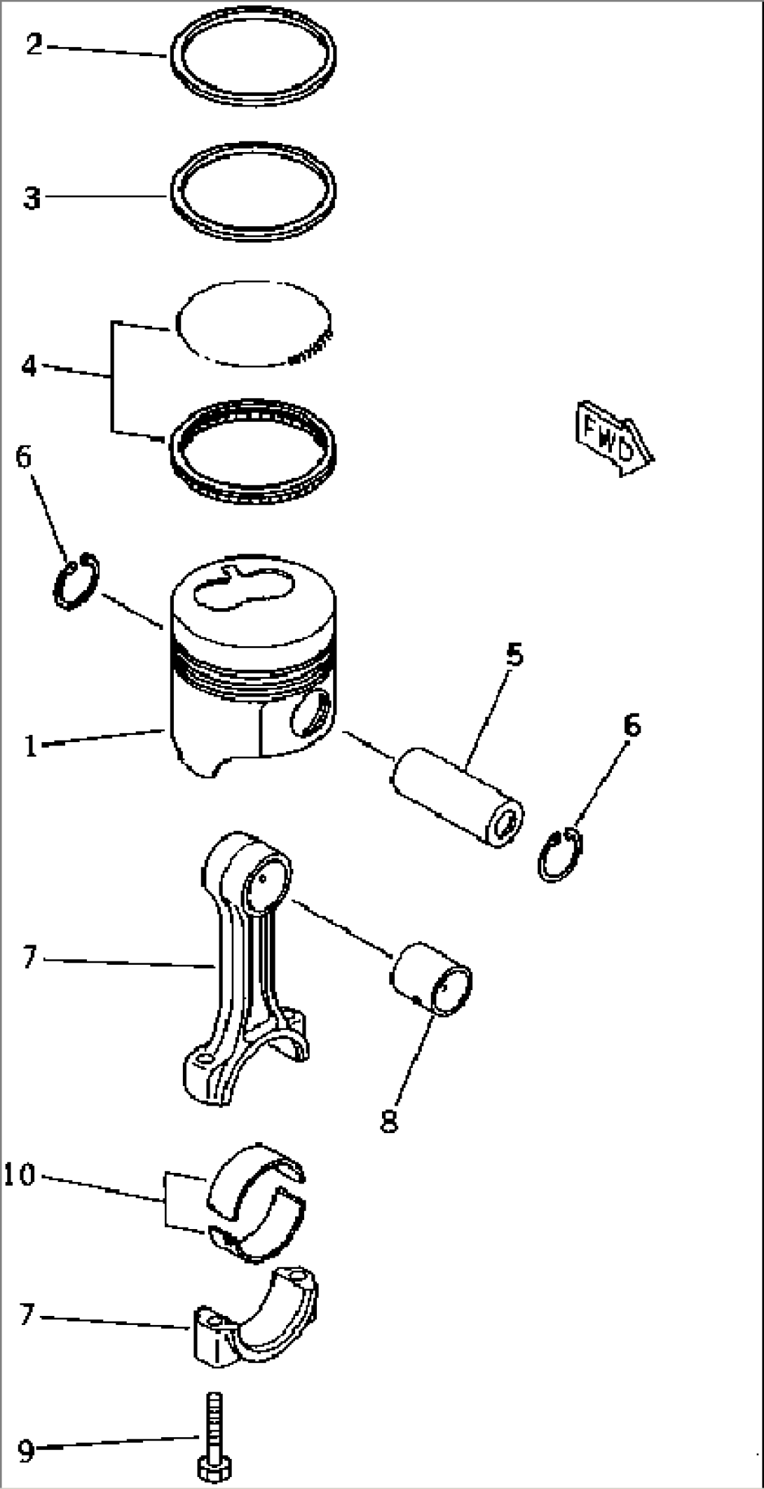 PISTON AND CONNECTING ROD