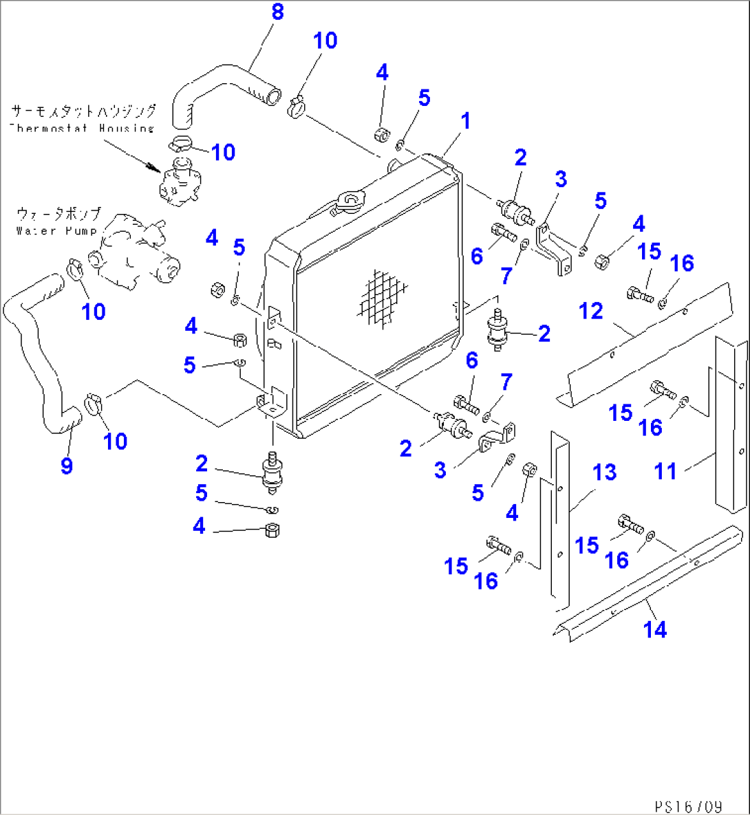 RADIATOR AND MOUNTING PARTS(#2056-2100)