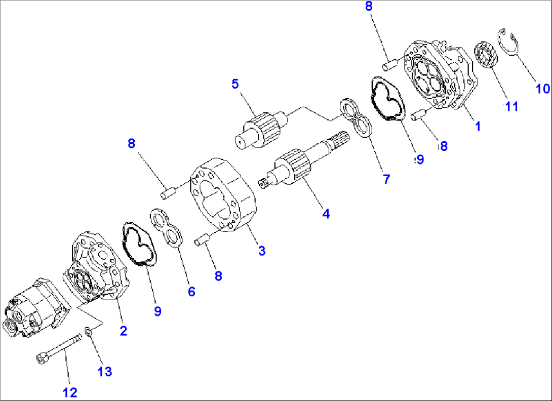 HYDRAULIC GEAR PUMP (SDR80+SB18) (1/2)(#2001-)