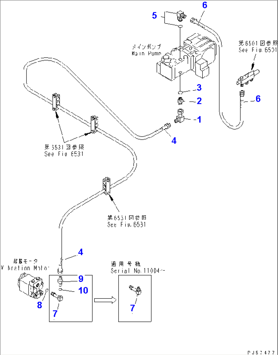 HYDRAULIC PIPING (VIBRATION DRAIN LINE)