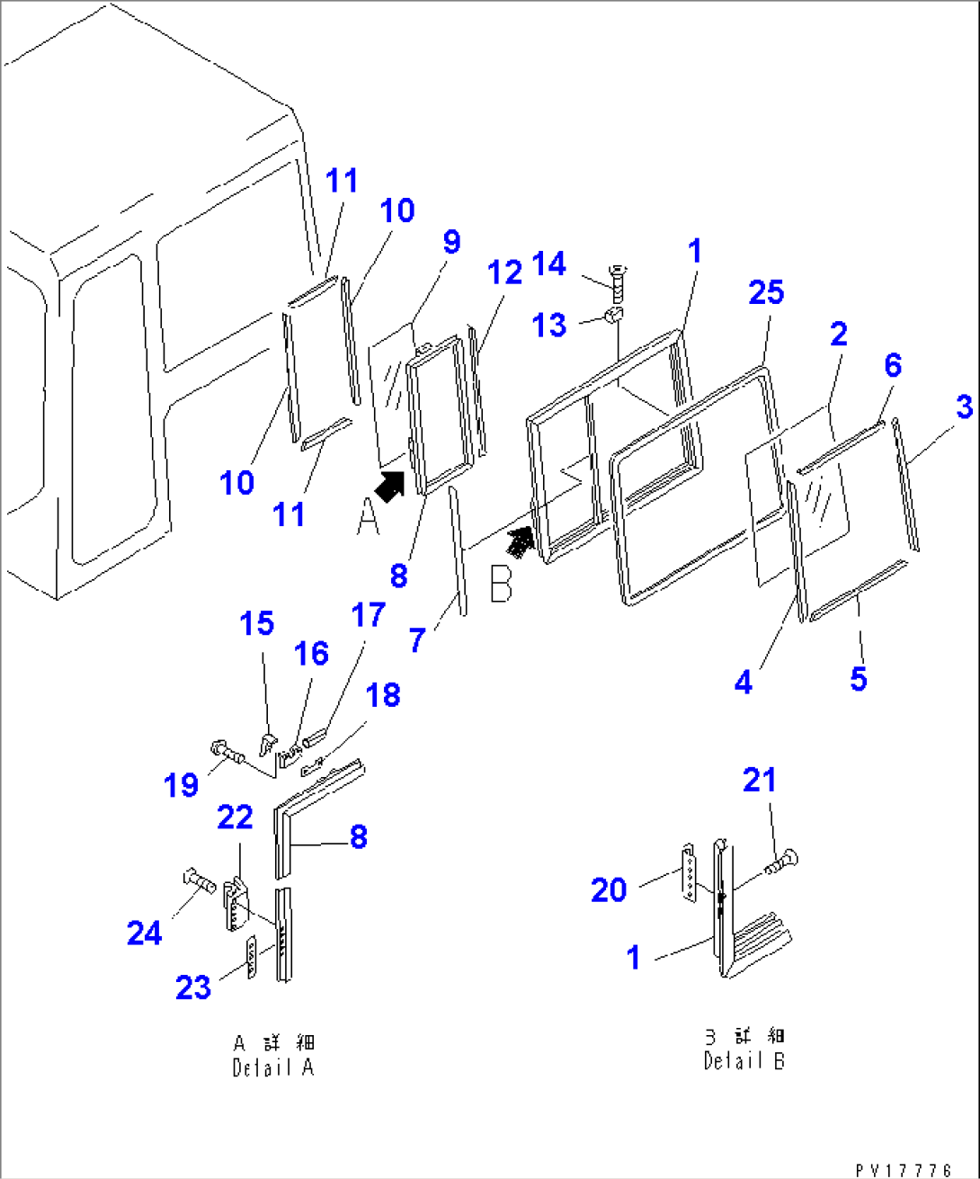 STEEL CAB (3/9) (SIDE WINDOW¤ L.H.)