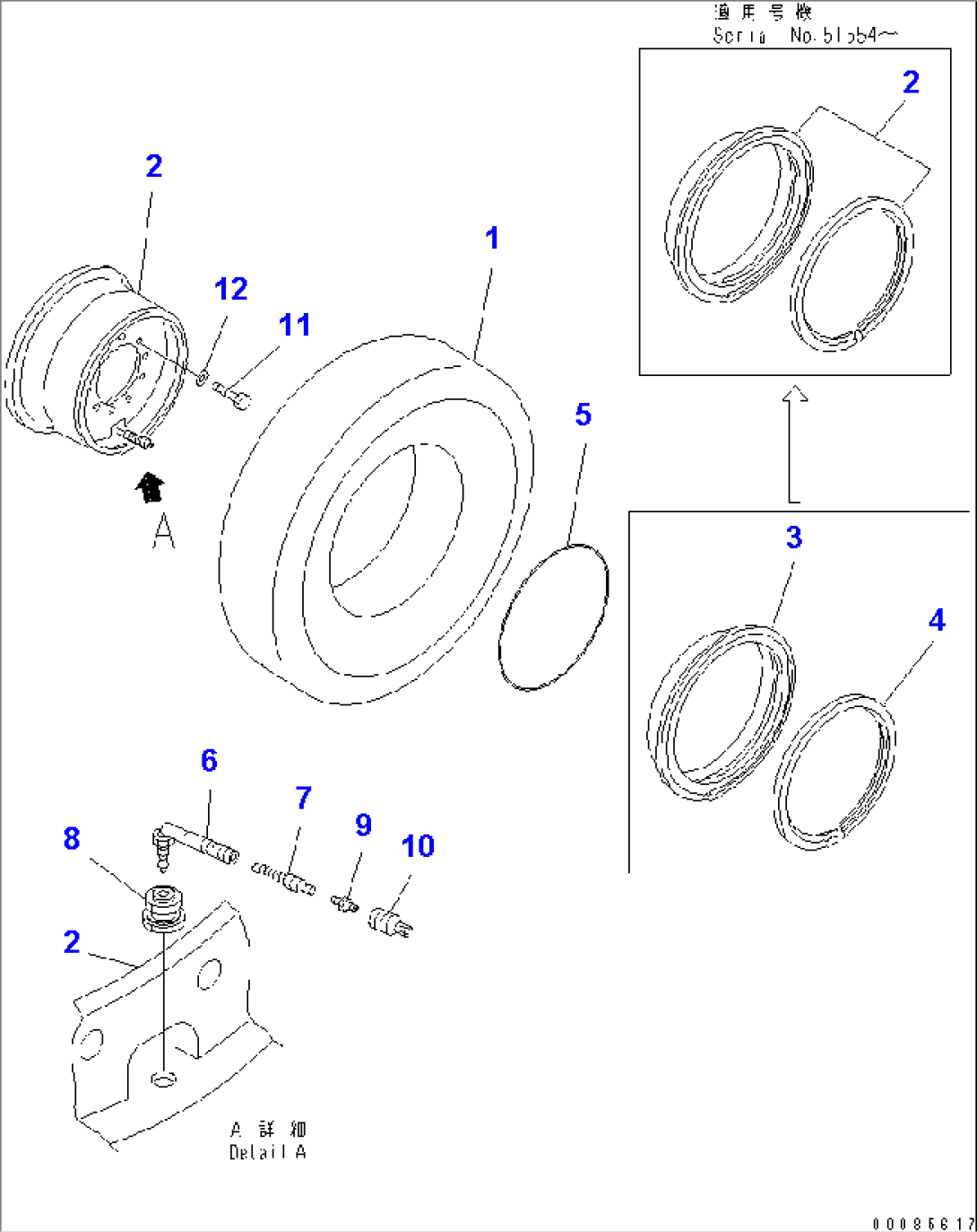 RIM AND TIRE (14.0-24-12PR) (BRIDGESTONE)