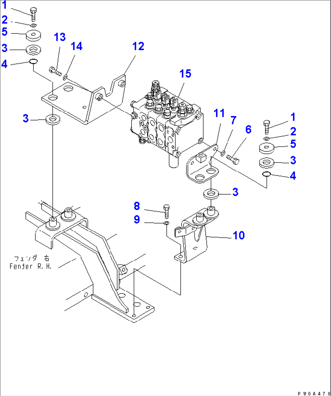 CONTROL VALVE (FOR STRAIGHT TILT DOZER) (D61P)