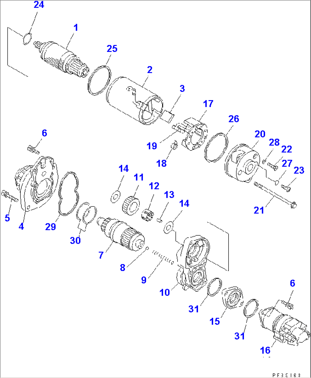 STARTING MOTOR (4.5KW) (INNER PARTS)