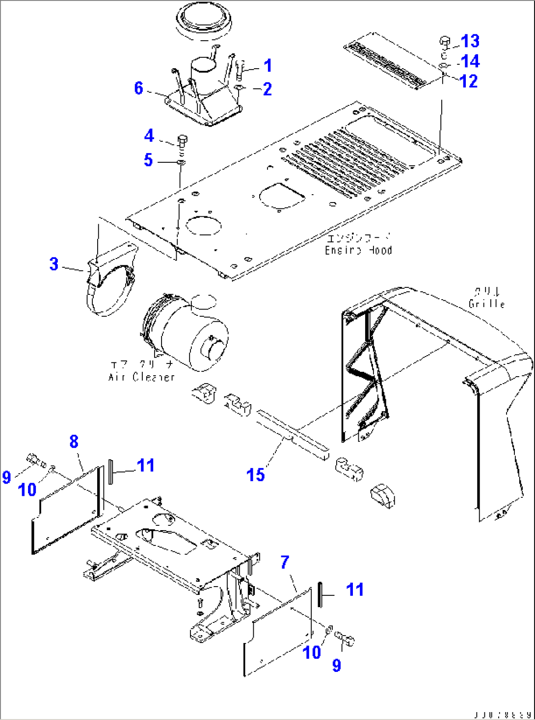 HOOD (AIR CLEANER) (TANK COVER) (WITH PRE-CLEANER) (EXCEPT JAPAN)(#85001-)