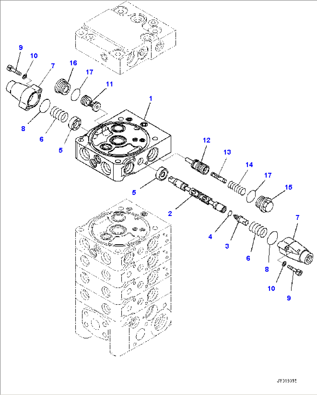 Control Valve, With Rear 1-attachment, Winch, Inner Parts (11/12)