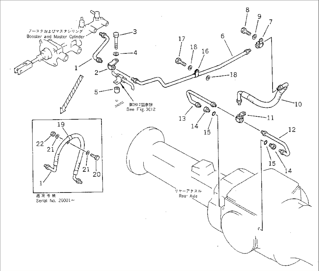 BRAKE OIL PIPING (3/3) (WITH BOOSTER) (REAR BRAKE LINE)