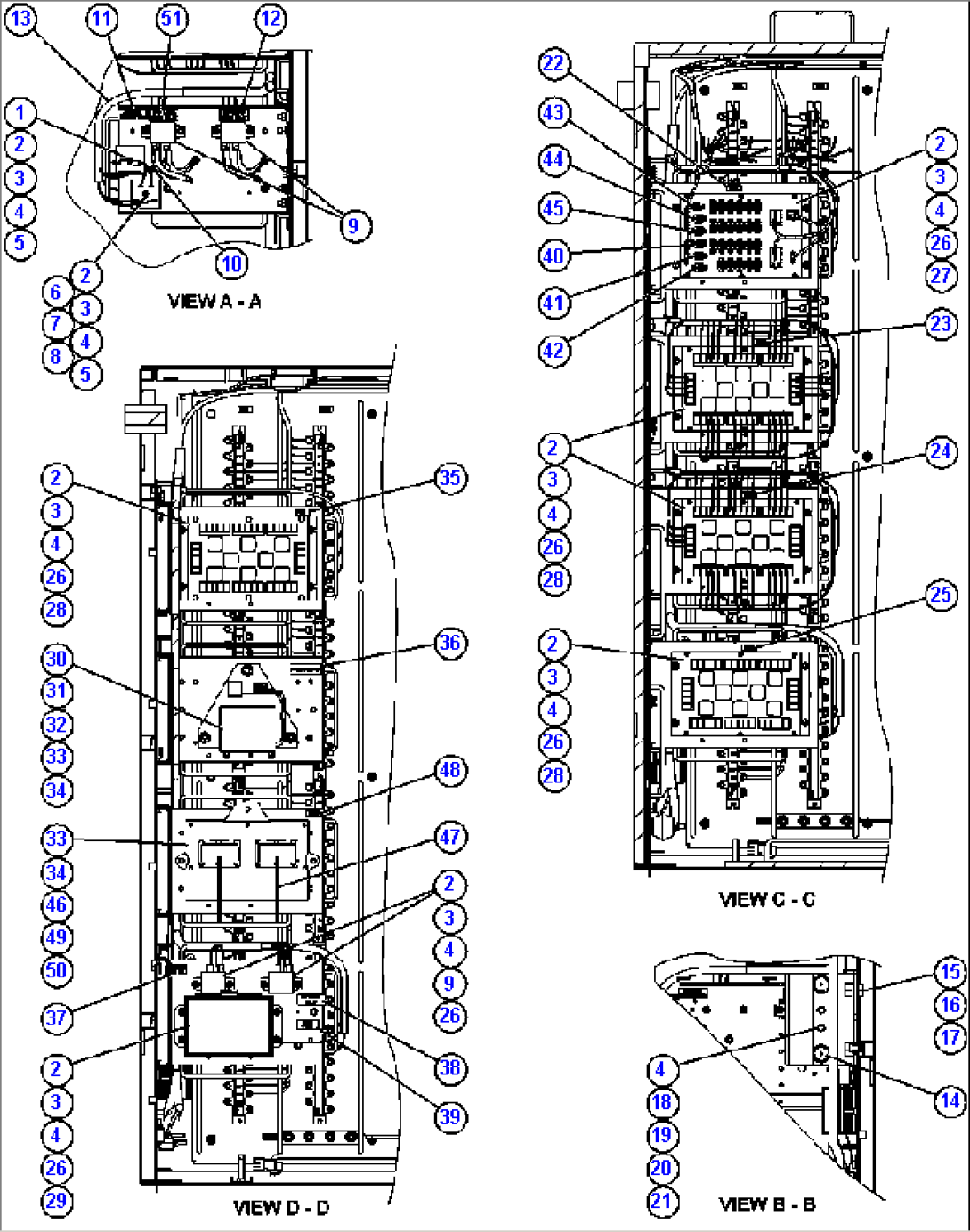 AUXILIARY CONTROL CABINET COMPONENTS - LEFT WALL-1