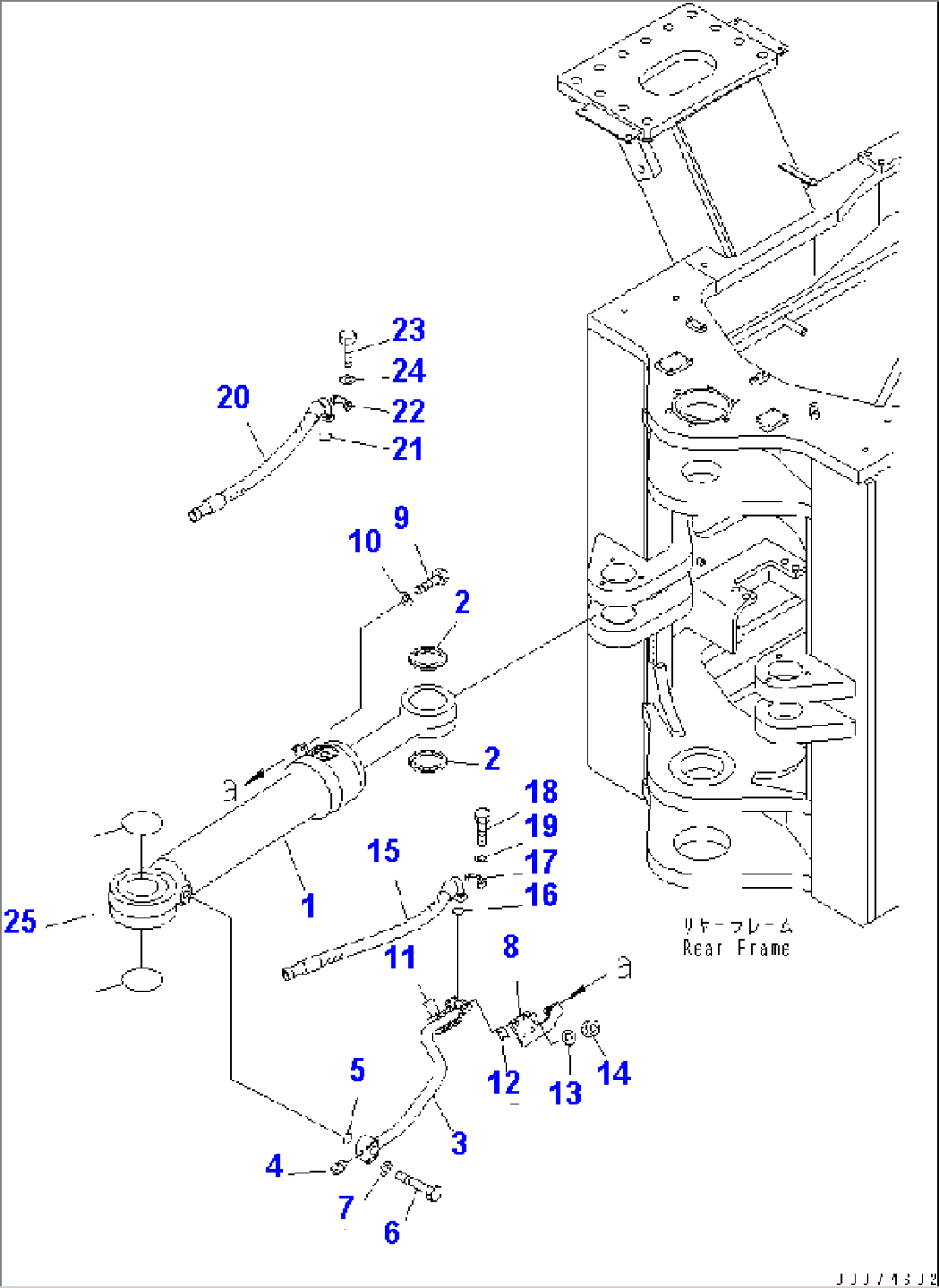 STEERING CYLINDER (CYLINDER AND PIPING¤ R.H.)(#51075-)