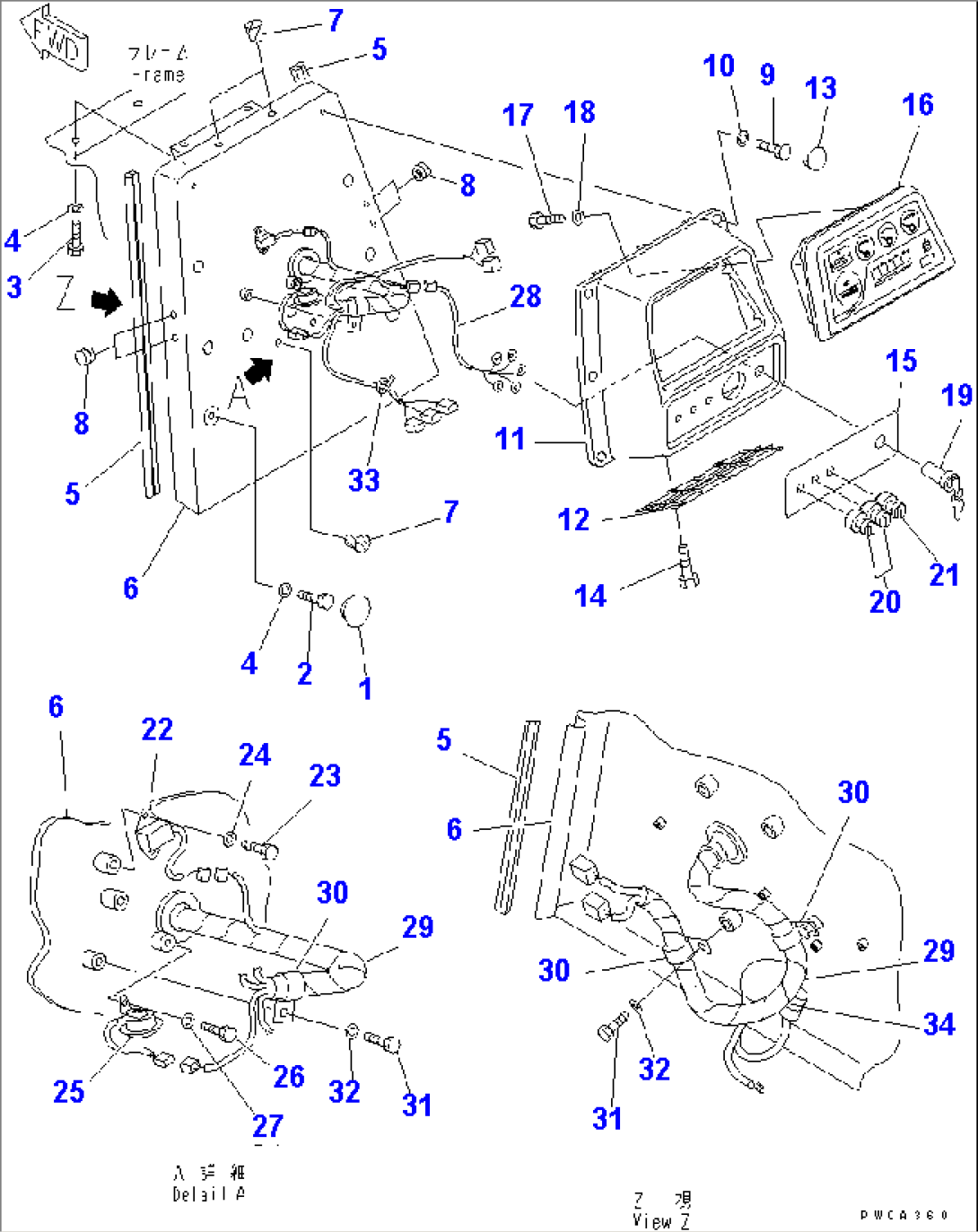 DASH BOARD (WITHOUT CAB) (WITH MONITOR PANEL)(#50001-50200)