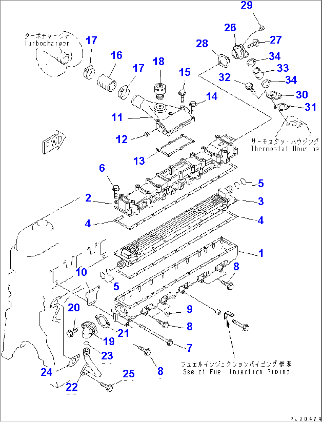 AIR INTAKE MANIFOLD AND AFTER COOLER(#18824-)