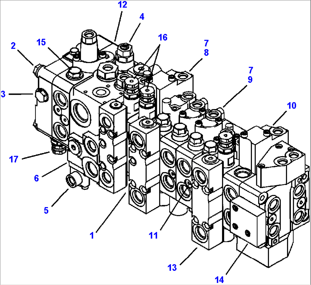 H6200-01A0 MAIN CONTROL VALVE COMPLETE ASSEMBLY (1/18)