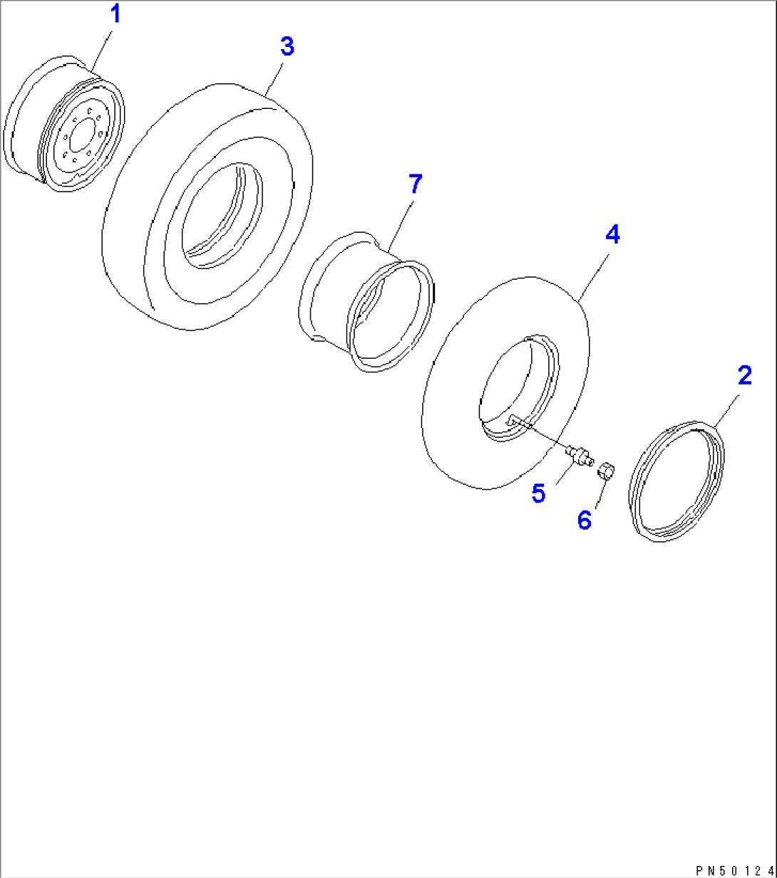 WHEEL AND TUBE TIRE (REAR)