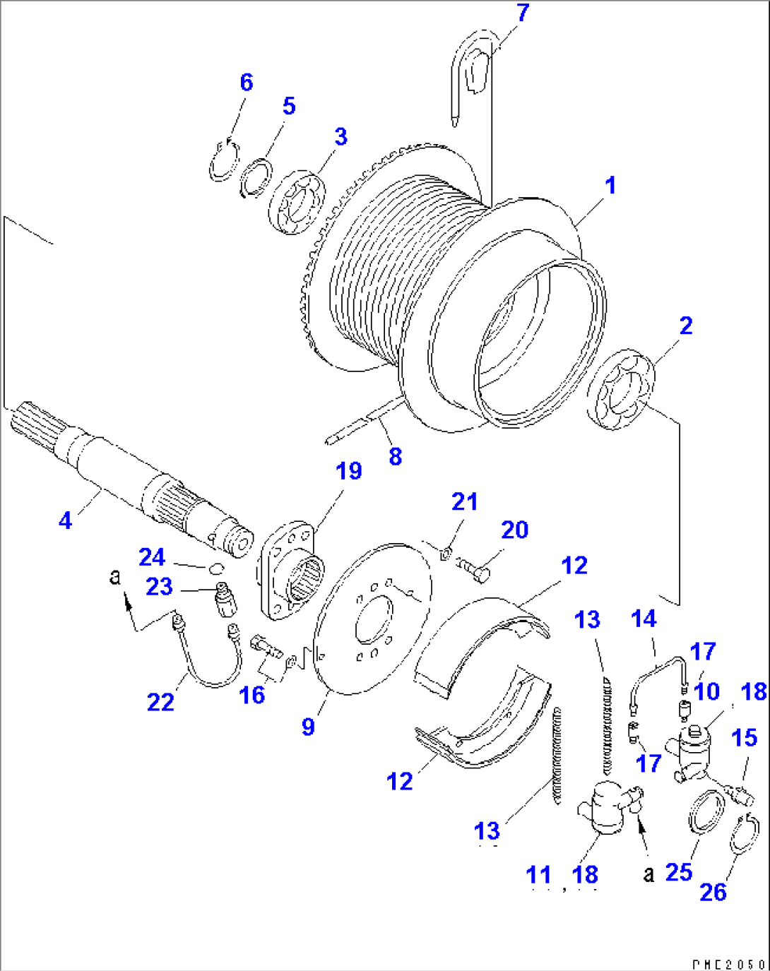 3RD WINCH (DRUM AND CLUTCH) (WITH 3RD WINCH)(#15301-)